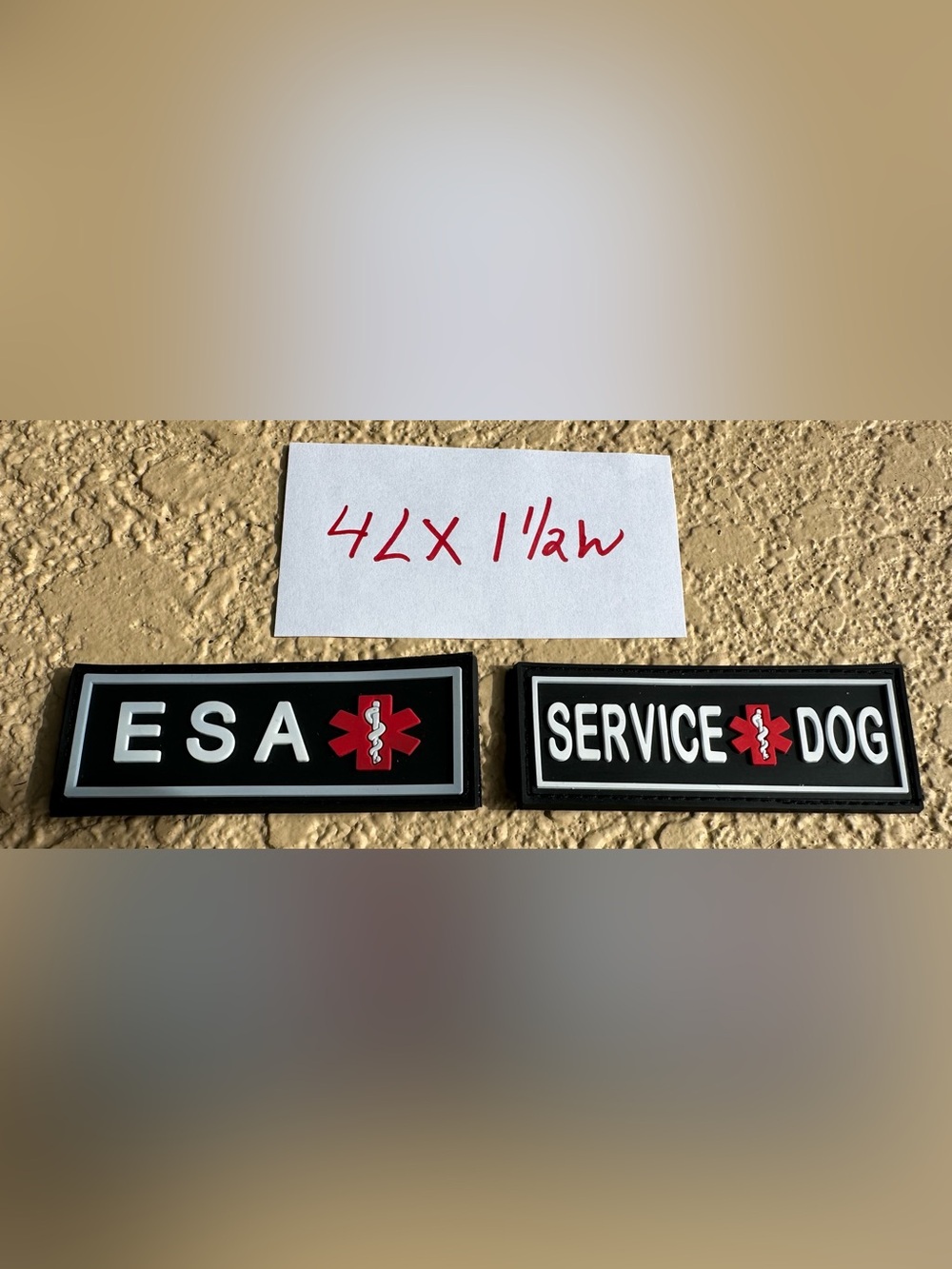 ESA (1) and Service Dog (1) 3D Rubber PVC Service Support Dog Patches Vest NEW